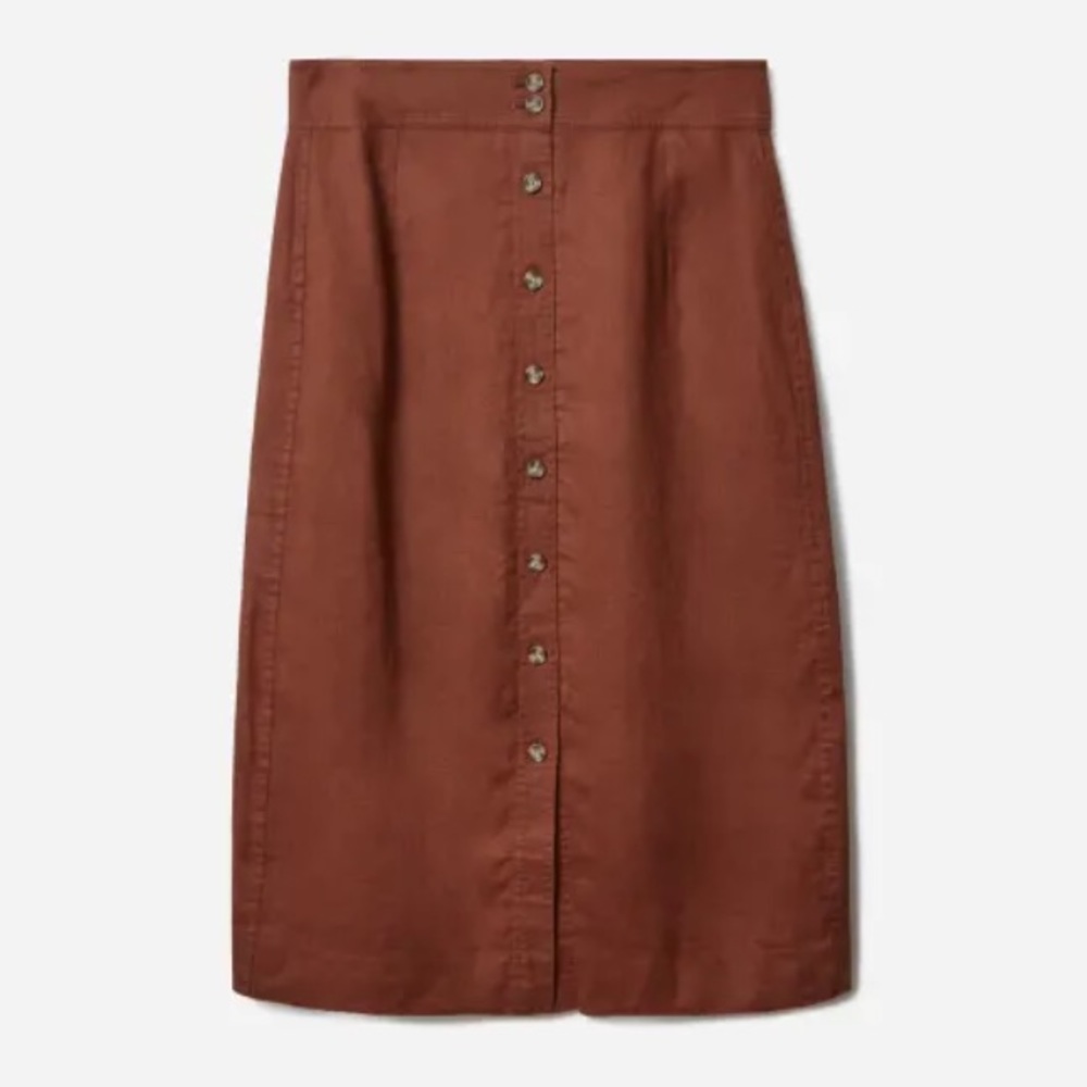 Everlane button front midi skirt